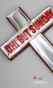 Oh! But Sunday™ Sterling Silver Wall Cross | Resurrection Conversation Piece